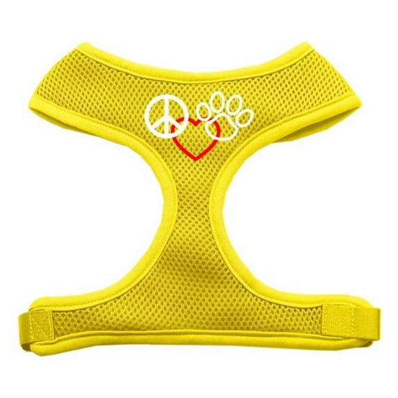 Mirage Pet Products Peace Love Paw Design Soft Mesh Harnesses Yellow Large
