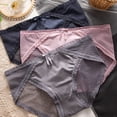 thumbnail image 5 of Ropa interior de mujer de seda de hielo sin costuras de algodón antibacteriano con encaje en la entrepierna para las cuatro estaciones fina, 5 of 5