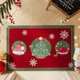thumbnail image 4 of PuSpu Christmas Door Mat 60x40 cm, PVC Silk Circle Foyer Rug, Santa Tree Snowflake Red Green, Wear-Resistant Indoor Welcome Entry Decor, 1.32 lb Festive Holiday Party Shop Home Entrance, 4 of 6