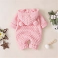 thumbnail image 3 of Newborn Baby Boy Girls Bear Ear Knit Romper Hooded Wool Sweater Jumpsuit Outfits, 3 of 4