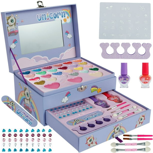 Kids Makeup Kit for Girl Princess Real Washable Cosmetic Toy