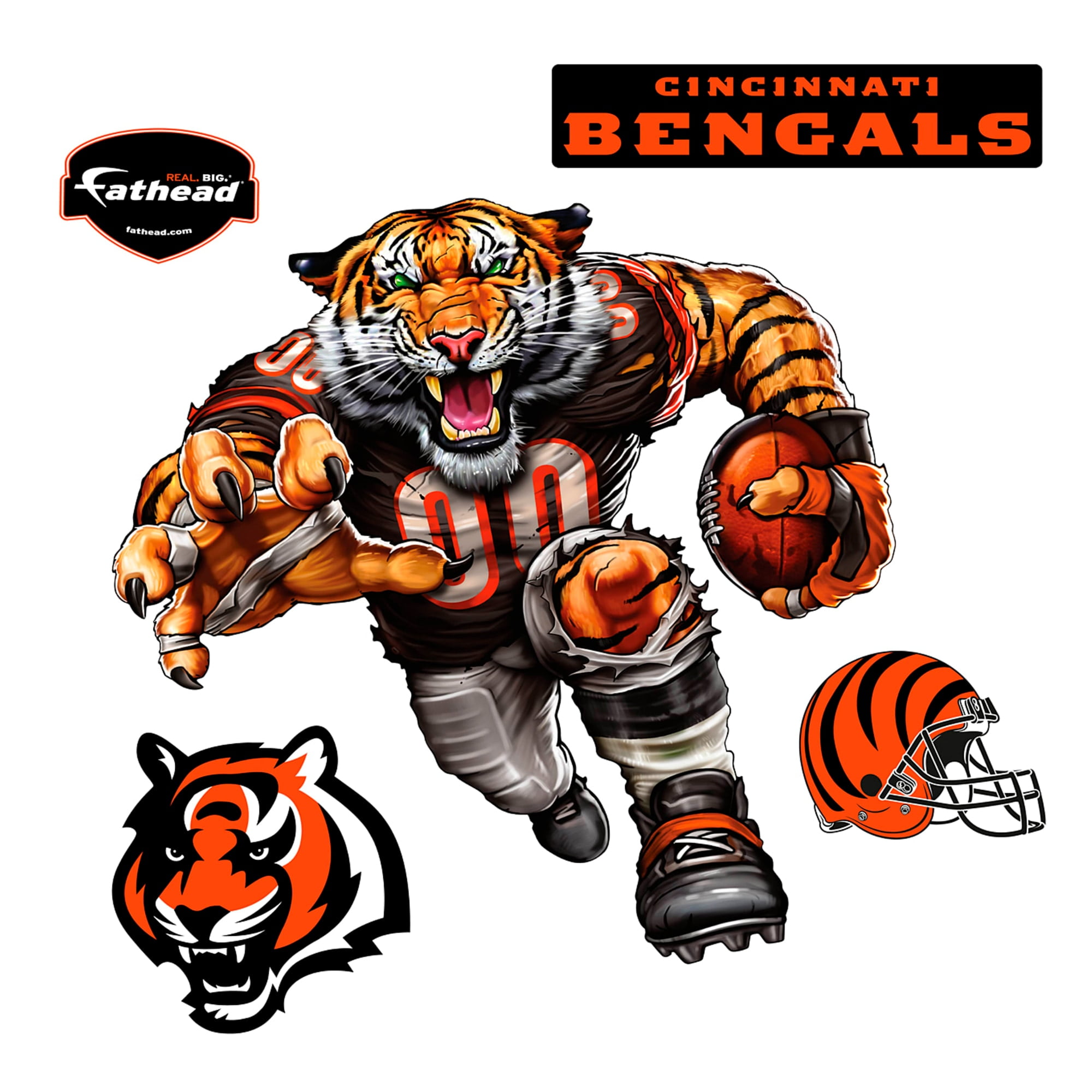skjorte te Peru Fathead Cincinnati Bengals Brawling Bengal 5-Pack Removable Wall Decal -  Walmart.com