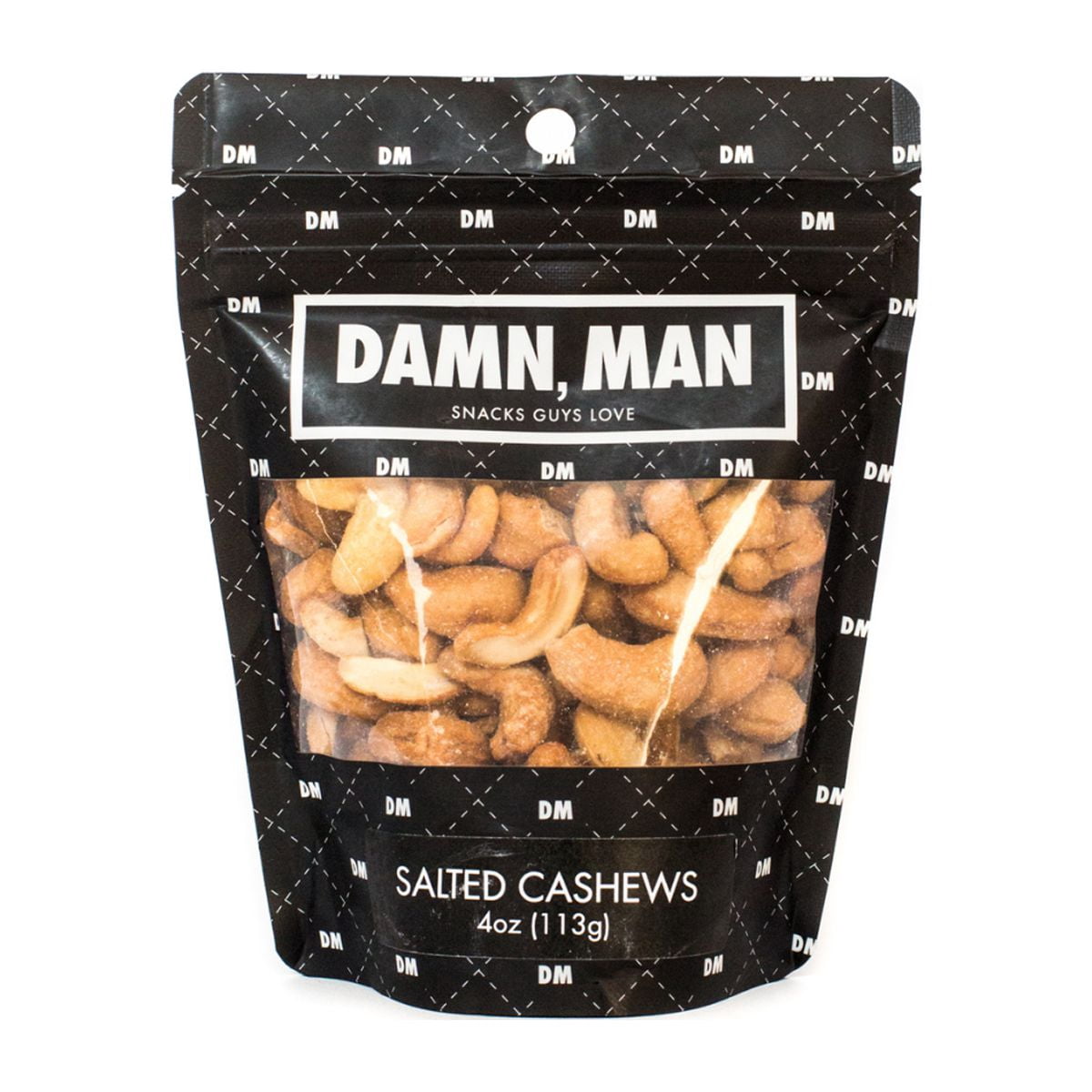 Damn, Man Salted Cashews Snack Pack Gift Box - 4 Bags of Gourmet Roasted Nuts - 1 lb Total
