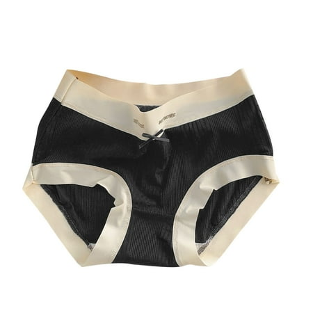 Quaouag Girls Underwear Cotton Panties Tag-Free Comfortable Briefs Mid Waist Triangle Panty Seamless Breathable Girls Underpants