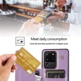 thumbnail image 4 of Design for Samsung Galaxy S20 Ultra 5G Wallet Case,PU Leather Phone Case with Screen Protector Card Holder,Stand Kickstand Shockproof Flip Protective Cover for Women Girls 6.9 inch Purple, 4 of 6