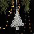 thumbnail image 1 of Adorno colgante navideño de plástico brillante | Pequeño adorno navideño blanco para hacer tú mismo, 10 x 12 cm, ligero, para colgar en el árbol | Decoración navideña para ventana y chimenea, 1 of 6