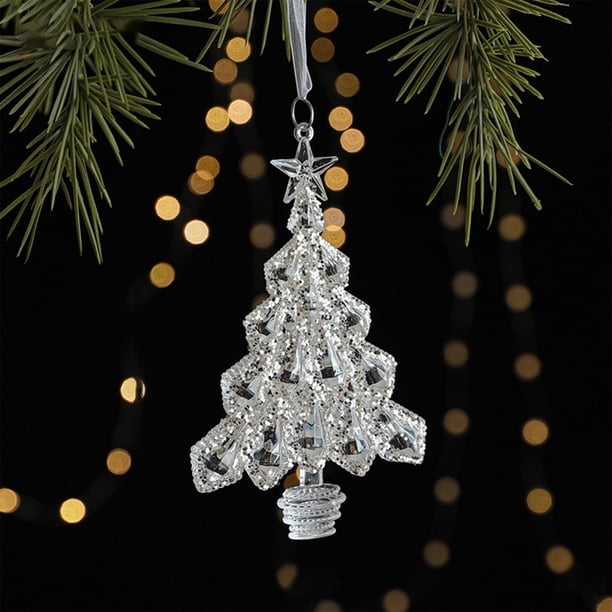 Puntoco Adorno colgante brillante de Navidad, adorno para árbol de Navidad, adornos pequeños para ventanas navideñas