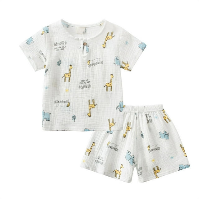 Ensemble de Vêtements pour Petit Garçon, Hauts à Manches Courtes et Shorts, Col Rond, Été, Vêtements pour Bébé Garçon 5T