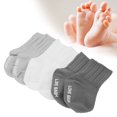 thumbnail image 1 of Calcetines antideslizantes unisex para bebé Jadeshay 75% algodón 3 pares blanco y gris, 1 of 14