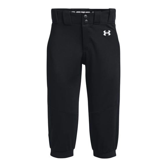 Pantalón de sóftbol utilitario para niña Under Armour negro, talla mediana
