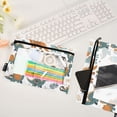 thumbnail image 4 of 2 Pack Pencil Pouch for 3 Ring Binder Smooth Zipper Folders with Pockets Clear Window Pencil Case Cartoon Dinosaurs Leaves, 4 of 6