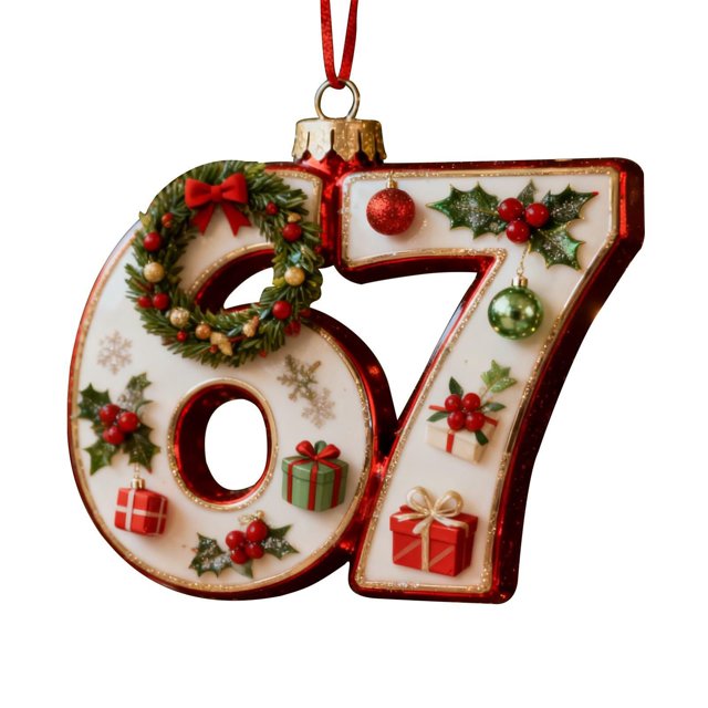 67 adornos navideños planos en 2D divertidos Six Seven Meme Decoración navideña Regalos para adolescentes y adultos amantes del humor