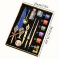 thumbnail image 4 of 1Set Quill Pen And Ink Set Vintage Pen Calligraphy Set-Antique Gemstone Feather Pen Set With Dip Pen Fire Lacquer Wax Beads Spoon Seal Stamp Candle Pen Base Cup, Christmas Thanksgiving Halloween Gift, 4 of 17