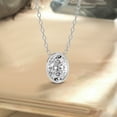 thumbnail image 3 of Diamond Pendant Necklace| 6 Ct IGI Certified Oval Shape Lab Grown Diamond | Globe Slider Bezel Solitaire Lab Diamond Pendant Necklace In 14K White Gold | FG-VS1-VS2 Quality Friendly Diamonds, 3 of 4