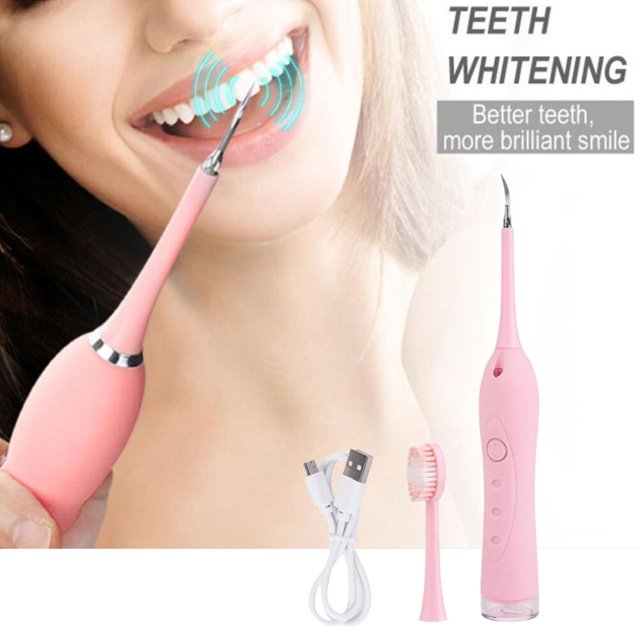 Removedor eléctrico de cálculos dentales, de de sónicos, herramientas de limpieza con cabezales limpios reemplazables, 4 modos Rosado Macarena escalador ultrasónico