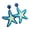 Blue White, variant on 1 Pair Women Earrings， Raffia Handmade Texture Marine Style Star Design Drop Earrings Versatile Accessories