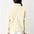 thumbnail image 6 of jjayotai Womens Fleece Sweatshirts Cropped Half Zip Fuzzy Warm Sherpa Pullover Varsity Jackets with Zipper Pockets, 6 of 6