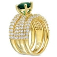 thumbnail image 3 of Everly Women's Created Sapphire and Created Emerald Yellow Gold Plated Bridal Set, 3 of 8