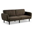 thumbnail image 2 of Furniture of America Alaman Modern Solid Pattern Wood Twin Convertible Futon Sofa Daybeds with USB Port up to 200 lbs, Brown, 2 of 6