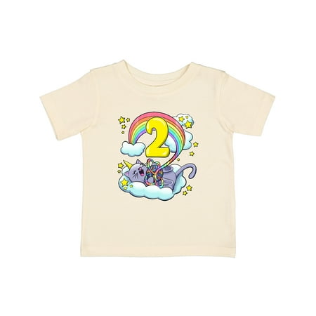 

Inktastic 2nd Birthday Unicorn Cat Rainbow Gift Baby Boy or Baby Girl T-Shirt