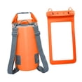 thumbnail image 3 of Bolsa seca impermeable Colamx mochila ligera portátil con tapa enrollable y teléfono naranja, 3 of 8