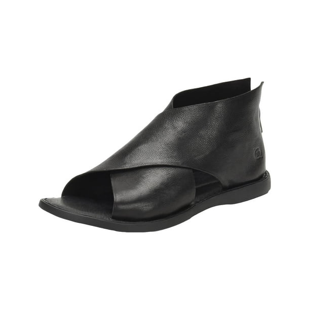 Born - Born Womens Iwa Leather Peep Toe Flat Sandals - Walmart.com - Walmart.com
