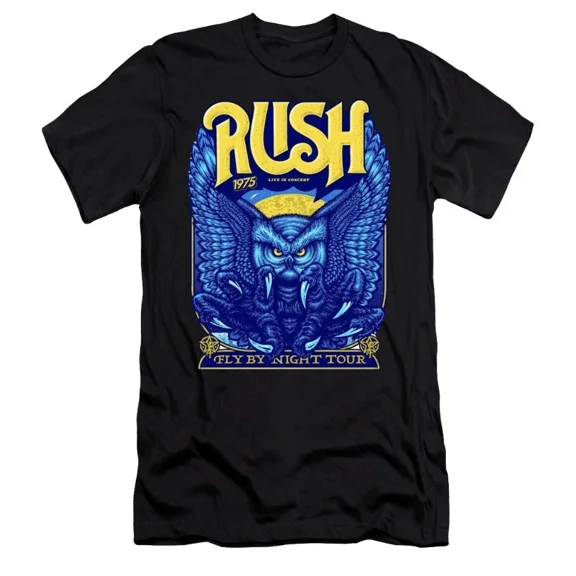 VINTAGE Vintage 1975 Rush Band Fly By Night Tour T-shirt size S-5XL