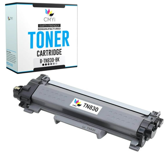 CMYi TN830 Black 1-Pack Toner Cartridge compatible for Brother TN830 - HL L2400D, L2405W, L2420DW, L2460DW, L2460DW XL, L2465DW, L2467DW, L2480DW, MFC L2760DW, L2807DW, L2820DW, L2820DW XL (1 Black)