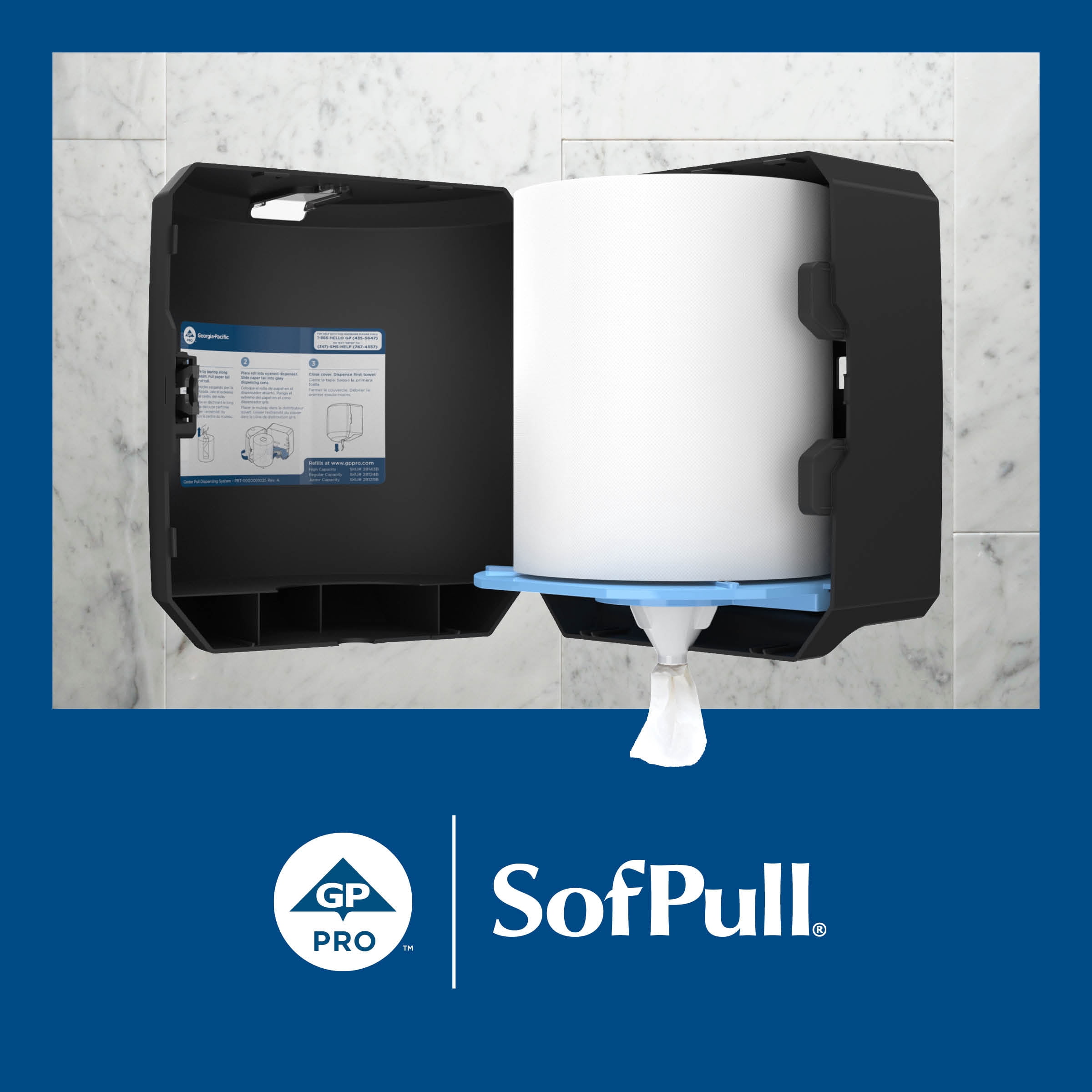 SofPull® Regular Centerpull Premium Paper Towel by GP PRO (Georgia-Pacific), White, 6 Rolls Per Case