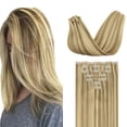 thumbnail image 1 of Extensiones de cabello con clip, cabello humano real, extensiones de cabello humano Remy con clip para mujeres, cabell, 1 of 5