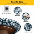 thumbnail image 3 of Elastic Fitted Round Tablecloth, Navy Blue Spring Floral Waterproof Stretch Table Cover for 45"-54" Tables, Farmhouse Flowers Elegant Pastoral Washable Outdoor Tablecloths for Patio, Picnic, Camping, 3 of 9