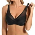 thumbnail image 4 of Wycnly Wireless Bras for Women Large Size Comfort Thin Compression Lace Bralette Elder Lightly Lined Seamless Push Up Bra Black Bralette Bras, 4 of 7