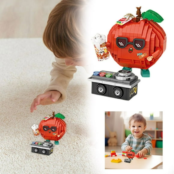 LPSSTORE MEIEST Mini Fruit Party Building Set Cute Fruit Rock Band Collection Construction Building Bricks Toy Hop Style Home (),Children's Day Gifts