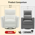 thumbnail image 6 of Merluxy Power Swivel Recliner Chair with USB Charging & 2 Pillows, Glider Rocker for Nursery and Living Room, White Teddy, 6 of 9