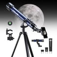 thumbnail image 2 of ESSLNB Telescopios para adultos, telescopio refractor de longitud focal de 700 mm con trípode ajustable AZ y adaptador de teléfono, telescopios 28X-350X regalos para niños y principiantes en astronomí, 2 of 4