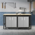 thumbnail image 2 of Pemberly Row 3-Piece Modern Metal Garage Cabinet & Worktable Set in Gray, 2 of 20