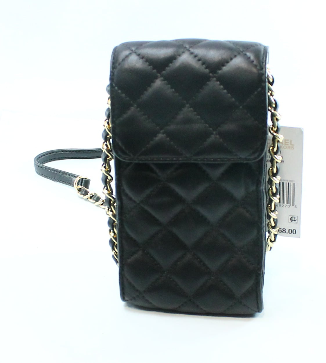 Michael Kors NEW Black Quilted Sloan Phone Chain Crossbody Bag Purse - 0