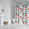 thumbnail image 3 of Autumn Floral and Butterfly Bathroom Curtain 72x84, Rustic Botanical Garden Style, Quick-Dry Polyester with Hooks, 3 of 5