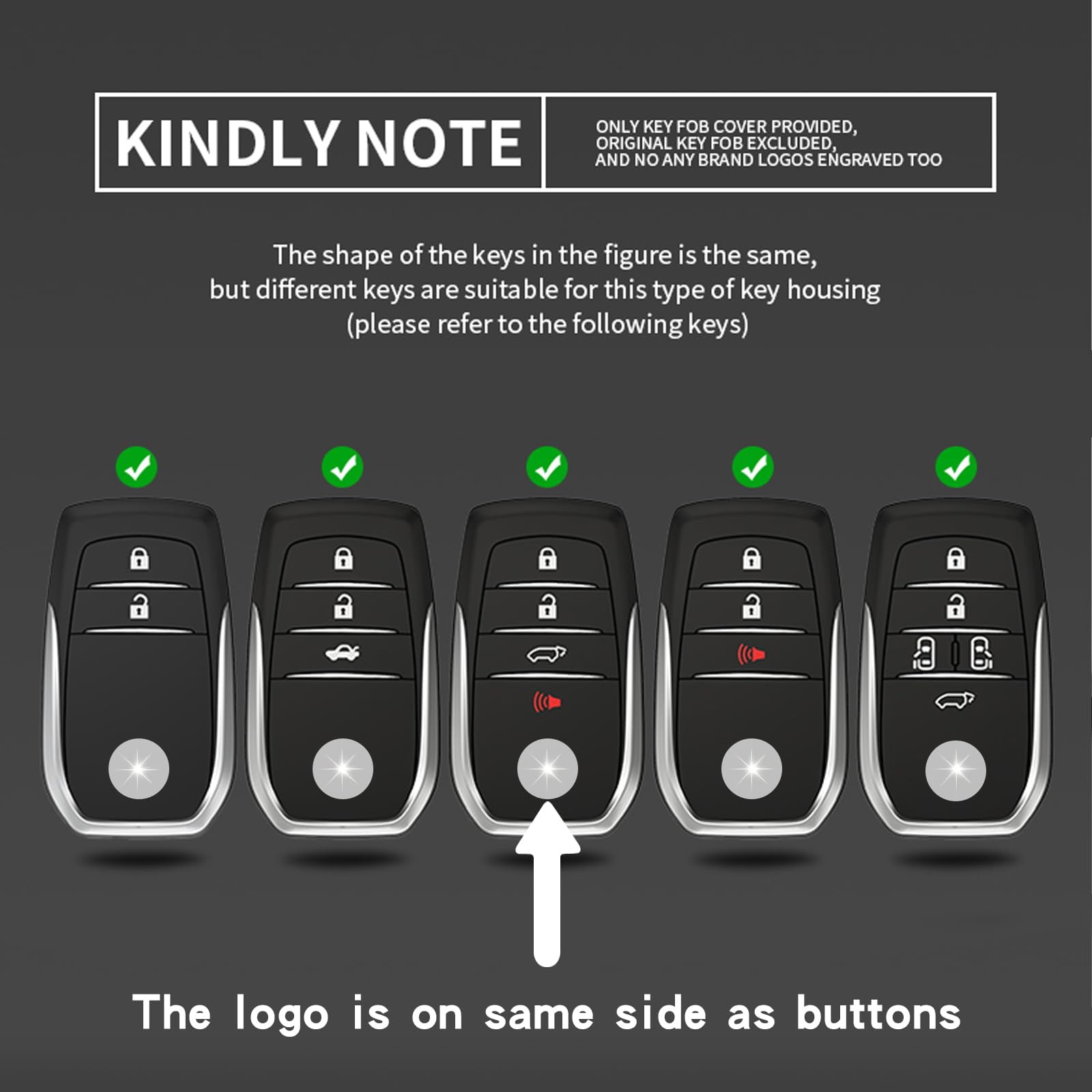 for Toyota Key Fob Cover, Zinc Alloy+TPU Key Fob Case for 2025 Camry, 2021-2025 Venza, Grand Highlander Hilux, Fortuner, 2022-2025 Tundra Tacoma Remote Key