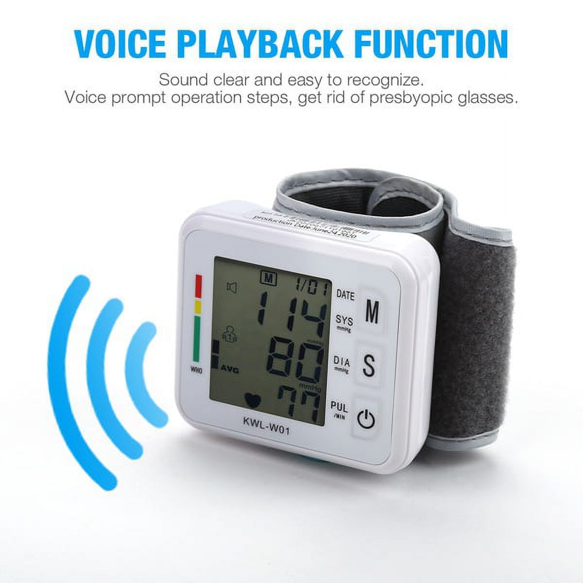 Automatic Wrist Blood Pressure Monitor BP Cuff Gauge Machine Tester For Home