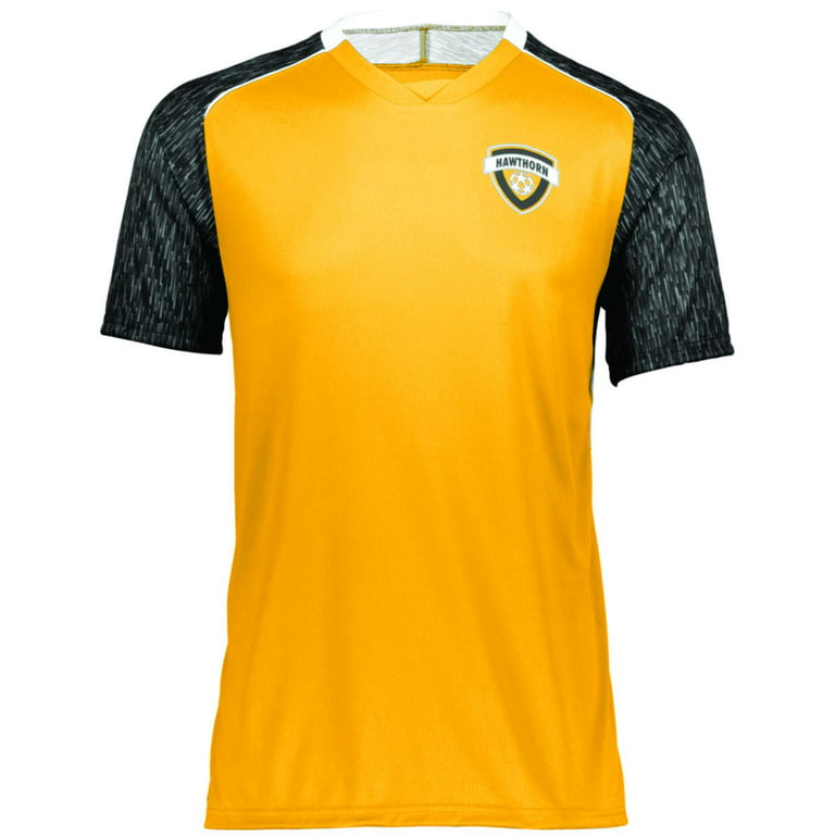High Five 322941.02E.XS Youth Hawthorn Soccer Jersey - Athletic Gold, Black  Print & White - Extra Small 