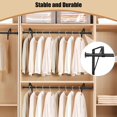 thumbnail image 3 of Anndason Closet Rod, 16 to 75 Inch Heavy Duty Adjustable Clothes Rod for Hanging Clothes and Heavy Duty Clothes Rod Bracket Rods Support (The Shelf NOT Included) (Black), 3 of 7