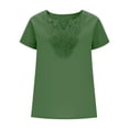 thumbnail image 6 of Homenesgenics Tops for Women Plus Size Short Sleeve V-Neck Eyelet Casual Shirt / Tops Green L, 6 of 8