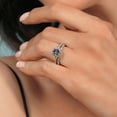 thumbnail image 5 of Gem Stone King 925 Silver and 10K Yellow Gold Lab Grown Diamond Bridal Ring Set for Women Green Mystic Topaz (1.13 Cttw, 5mm Cushion Cut, Available in Size 5,6,7,8,9), 5 of 5