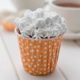 thumbnail image 3 of Panificio 4 oz Round Polka-Dotted Hot Orange Paper Tall Baking Cup - Pleated - 3" x 3" x 2 3/4" - 200 count box, 3 of 3