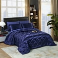 thumbnail image 2 of JML 8 Piece Silky Satin Comforter Set, Bedding Bed in a Bag,Navy,Queen, 2 of 7