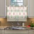 thumbnail image 2 of Yayeee Kitchen Curtains Light Filtering 27"x36" Rod Pocket Short Cafe Window Panel, Retro Green Stars, 2 of 7
