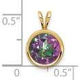 thumbnail image 2 of 14K Yellow Gold 8mm Fire Topaz Bezel Pendant Made In United States xp303ft, 2 of 5