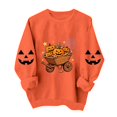 thumbnail image 4 of Women's Fall Clothes Sweatshirt Halloween Graphic Pullover Tops Crewneck Long Sleeve Casual Shirts Vintage Pumpkin Print Outerwear for Festival Party, 4 of 7