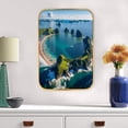 thumbnail image 6 of 12x8 Inches Framed Mountain River Landscape Wall Art with Gold Frame and Decorative River and Forest Scenery Landscape Art for Porch,Crystal Porcelain Painting Wall Decor, 6 of 8